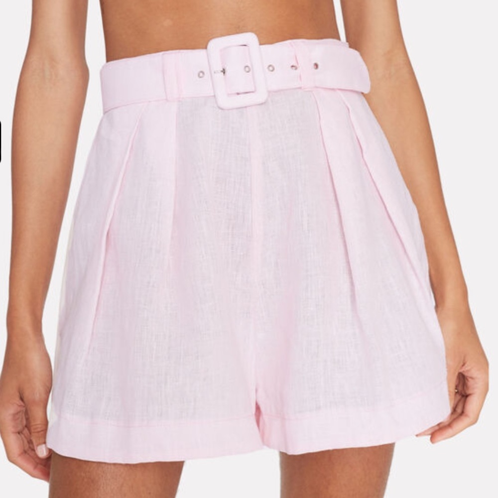 Pink linen shorts